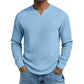Herren-Hemd mit Waffelstrick und V-Ausschnitt in Slim-Fit-Passform
