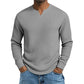 Herren-Hemd mit Waffelstrick und V-Ausschnitt in Slim-Fit-Passform