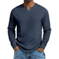 Herren-Hemd mit Waffelstrick und V-Ausschnitt in Slim-Fit-Passform