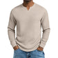 Herren-Hemd mit Waffelstrick und V-Ausschnitt in Slim-Fit-Passform