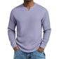 Herren-Hemd mit Waffelstrick und V-Ausschnitt in Slim-Fit-Passform