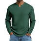 Herren-Hemd mit Waffelstrick und V-Ausschnitt in Slim-Fit-Passform