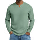 Herren-Hemd mit Waffelstrick und V-Ausschnitt in Slim-Fit-Passform