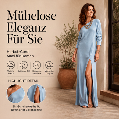Damen-Schulterfrei-Kleid mit Seitenschlitz