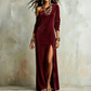 Damen-Schulterfrei-Kleid mit Seitenschlitz