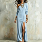 Damen-Schulterfrei-Kleid mit Seitenschlitz