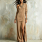 Damen-Schulterfrei-Kleid mit Seitenschlitz