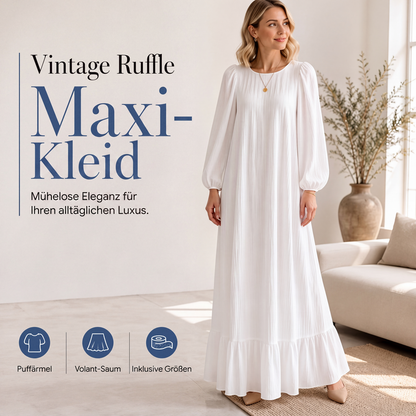 👗 50 % RABATT | Mühelose Eleganz für jeden Tag – Langarm-Maxi-Kleid mit Volantsaum