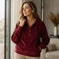 Damen-Kapuzenpullover mit Knopfleiste