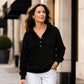 Damen-Kapuzenpullover mit Knopfleiste