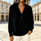Damen-Kapuzenpullover mit Knopfleiste
