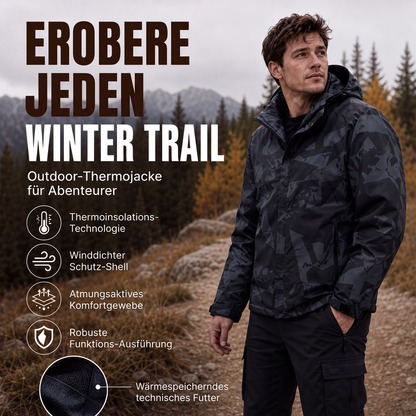 Winddichte Kapuzenjacke für Herren mit Camouflage-Muster