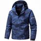 Winddichte Kapuzenjacke für Herren mit Camouflage-Muster
