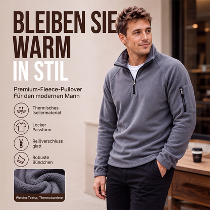 Herren-Pullover mit Halbreißverschluss aus Polar-Fleece