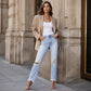 🙌 50% Wiederkaufquote – Qualität überzeugt! Damen-Jeans im Retrostil, used-Look mit Rissen