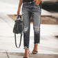 🙌 50% Wiederkaufquote – Qualität überzeugt! Damen-Jeans im Retrostil, used-Look mit Rissen