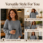 📢📢50% Rabatt!!! 🎉✨ Damen Waffelstrick-Sweatshirt im Loose-Fit