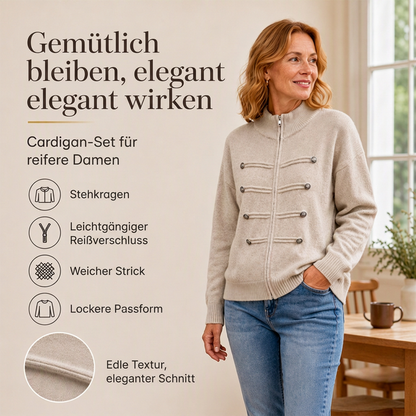 📢📢50%Rabatt!!!🎉✨Lässige Damen-Strickjacke mit doppeltem Reißverschluss