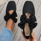 🌟 Der Look, den alle suchen – bei uns 50% günstiger! Flache Strick-Ballerinas mit Schleife und eckiger Zehenpartie für Damen
