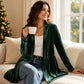 💎✨ Bestseller – Samt-Cardigan mit Peplum – bequem und stylisch