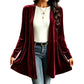 💎✨ Bestseller – Samt-Cardigan mit Peplum – bequem und stylisch