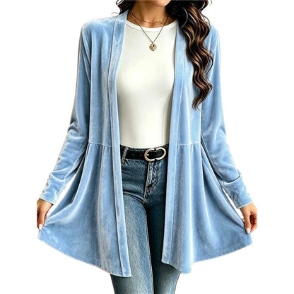 💎✨ Bestseller – Samt-Cardigan mit Peplum – bequem und stylisch