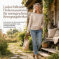🔥 50% RABATT! Damen-Strickpullover mit Rundhals – Langarm, abfallende Schultern, Fledermausärmel & seitlicher Rüschenoptik