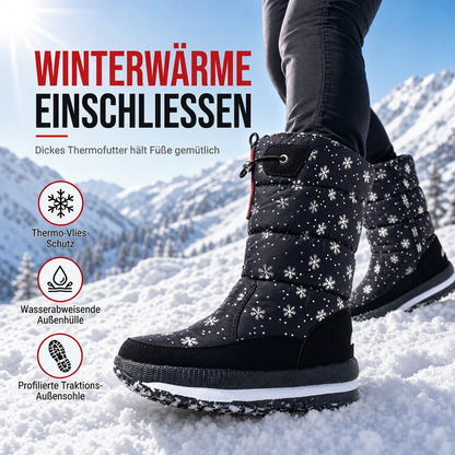 Damen Winter Hochstiefel Wasserdicht Rutschfest Outdoor Schnee-Stiefel mit Dick Plüschfutter und Dicke Sohle