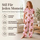 🧸💕 Damen-3-teiliges Pyjama-Set mit Teddybär-Print – Weich, gemütlich & vielseitig für entspannte Nächte 🌙