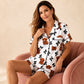 🧸💕 Damen-3-teiliges Pyjama-Set mit Teddybär-Print – Weich, gemütlich & vielseitig für entspannte Nächte 🌙
