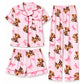 🧸💕 Damen-3-teiliges Pyjama-Set mit Teddybär-Print – Weich, gemütlich & vielseitig für entspannte Nächte 🌙