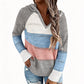 📢🎉50%Rabatt!!!🛍️✨Damen Kapuzen-Strickpullover mit Color-Block-Design und Lochstrick