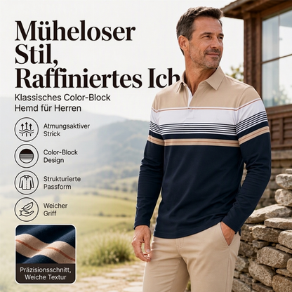 📢🎉50%Rabatt!!!🛍️✨Klassisches Farbe Blockiertes Streifen Top für Herren