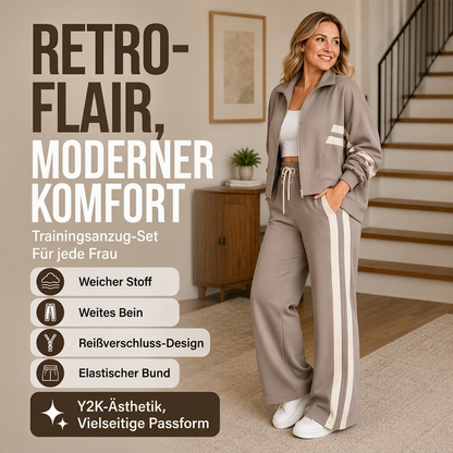 🚨 Letzte Chance – 50% Rabatt! ⏳ Sportliches 2-Teile-Streifen-Set für Damen