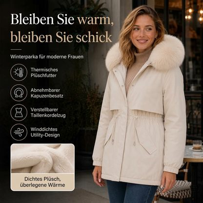🔥Trag es, und der Winter kann sich wie Sommer anfühlen!!!!🔥Mittellange Damen-Parka-Jacke mit Plüschfutter