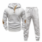 📢🎉Alles muss weg!!!🛍️✨Herren 2-teiliges Jacquard Kapuzenpullover Set Herbst Winter lässiger Kapuzen-Sweatshirt und Sweathose Trainingsanzug
