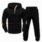 📢🎉Alles muss weg!!!🛍️✨Herren 2-teiliges Jacquard Kapuzenpullover Set Herbst Winter lässiger Kapuzen-Sweatshirt und Sweathose Trainingsanzug