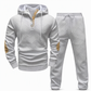 📢🎉Alles muss weg!!!🛍️✨Herren 2-teiliges Jacquard Kapuzenpullover Set Herbst Winter lässiger Kapuzen-Sweatshirt und Sweathose Trainingsanzug