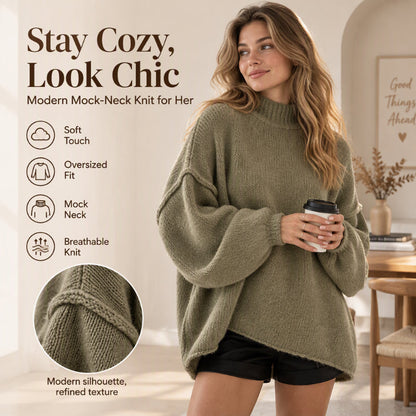 📢🎉50%Rabatt!!!🛍️✨Damen Strickpullover mit lockerem Schnitt und Krägen