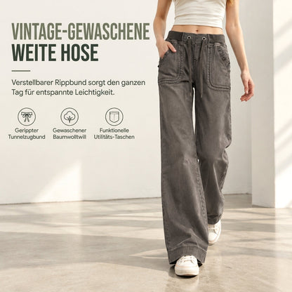 🥳Alles im Sale! Schnell sein!🥳American Vintage Low Rise Slight Flare Jeans mit geripptem Patchwork-Kordelzugbund und distressed Taschen