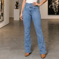 📢🎉50%Rabatt!!!🛍️✨Damen elastische High-Waist Schlaghose Jeans