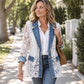 ⏰Aktion endet bald!⏰ Damen Elegante Jacke mit Blumenspitze und Lochstickerei