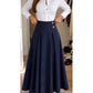 ⏰Countdown läuft! Aktion endet bald!⏰ Damen High-Waist Plissierter A-Linien Maxirock