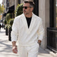 Herren-Twill-Pyjama Set mit Reverskragen und Hose