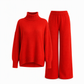 🔥Heiß begehrt: 50% Rabatt + Gratis Versand!🔥 Zweiteiliges Damen-Set aus lockerer Rollkragenpullover und Strickhose - Locker, dick, warm für Herbst und Winter