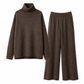 🔥Heiß begehrt: 50% Rabatt + Gratis Versand!🔥 Zweiteiliges Damen-Set aus lockerer Rollkragenpullover und Strickhose - Locker, dick, warm für Herbst und Winter
