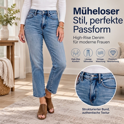 🚀Neu! 50% Rabatt!🚀 High-Waist Jeans für Damen in Cropped-Geradeausfall