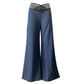 Freizeit-Hose für Damen mit hohem Bund und weitem Bein