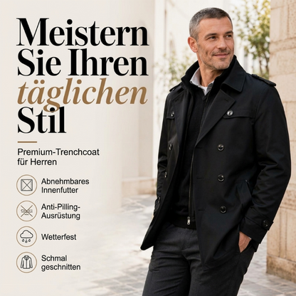 ⚡Blitzangebot: 50% Rabatt + Gratis Versand!⚡ Herren-Trenchcoat mit abnehmbarem Futter