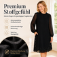 👗 Elegantes Damenkleid mit transparenten Punktenärmeln – Weich, feminin & stilvoll für festliche Anlässe ✨